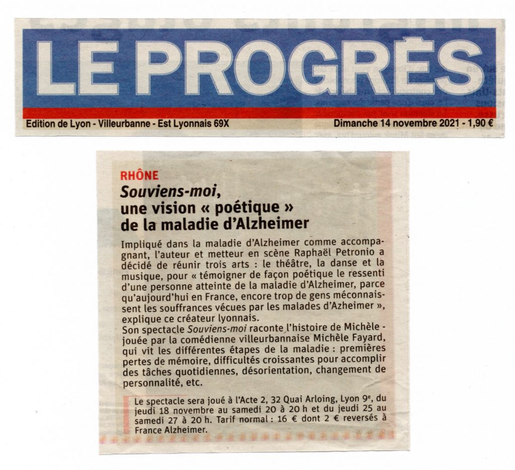 article de le progrès pour souviens-moi